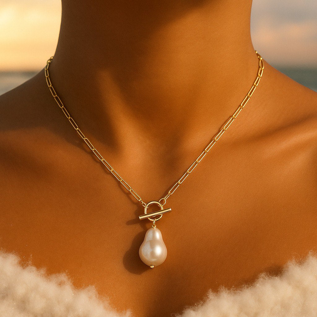 Artemia, collier avec perle naturelle | Or