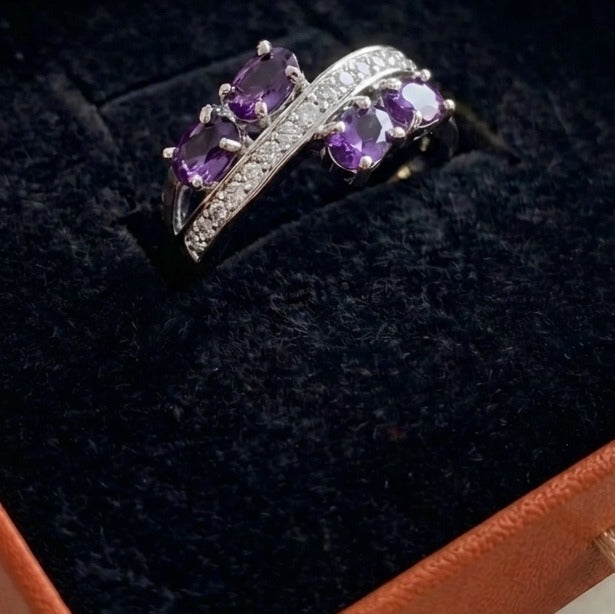 Bague flow Lavande | Or blanc