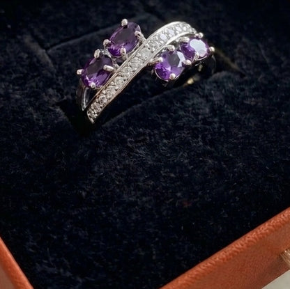 Bague flow Lavande | Or blanc