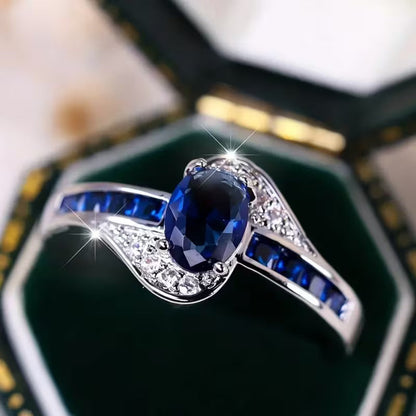 Bague flow en saphir | Or blanc
