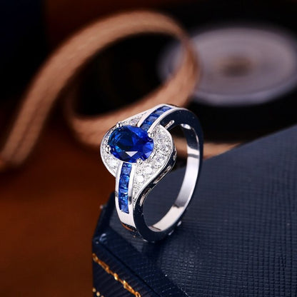 Bague flow en saphir | Or blanc