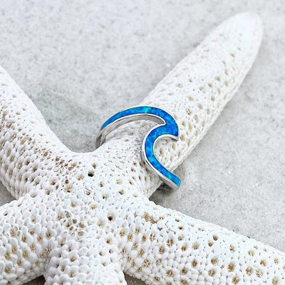 Bague mer en opale | Or blanc