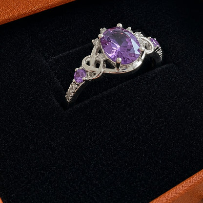 Bague nœud en améthyste | Or blanc