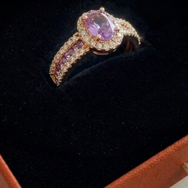 Bague Odélia violet Lumina | Or rose