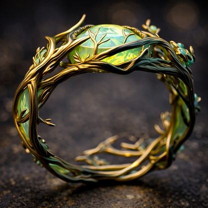 Bague opale naturelle verte | Or