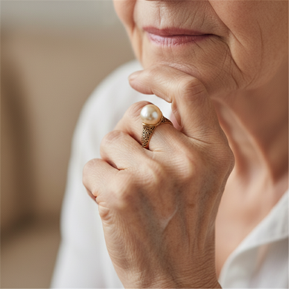 Bague rétro avec perle | Or
