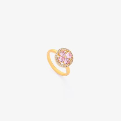 Bague tournante en forme de cœur rose | Or