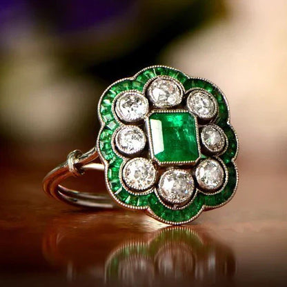 Bague vintage avec émeraude | Or