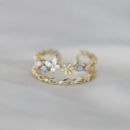 Bague vintage avec fleur | Or