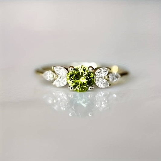 Bague vintage à brillants verte | Or
