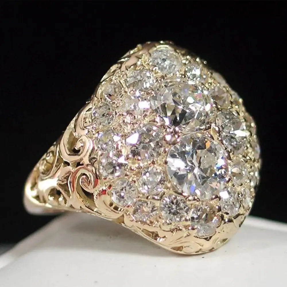 Bague rétro avec pierre rouge et diamant | Or blanc