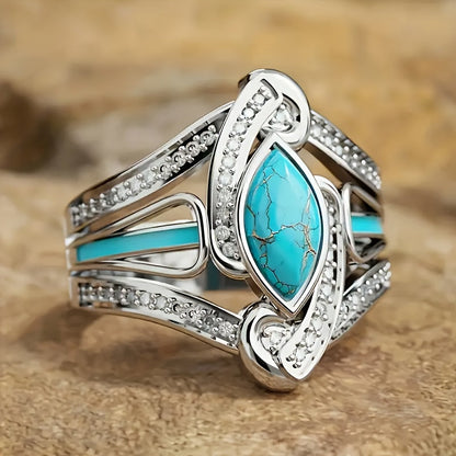 Bague en turquoise | Or blanc