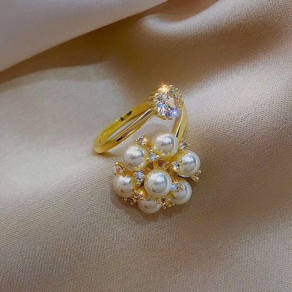 Bague réglable avec des perles mignonnes | Or