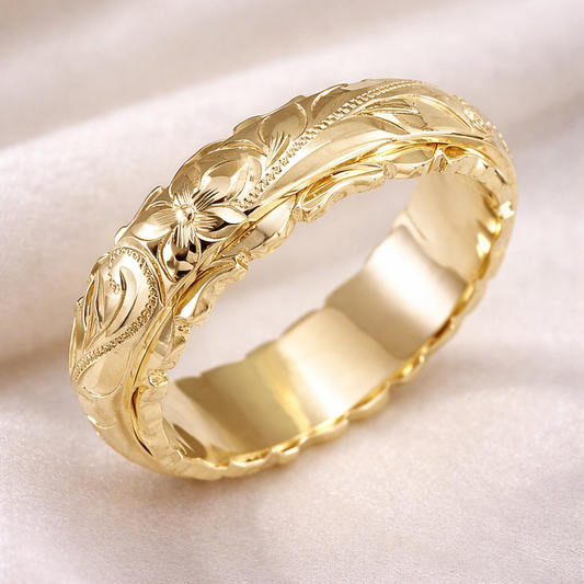 Bague vintage avec fleur | Or