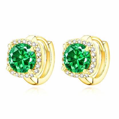 Boucles d'oreilles Nadine émeraude | Or