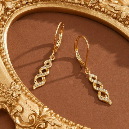 Boucles d'oreilles torsade scintillante Ava | Or