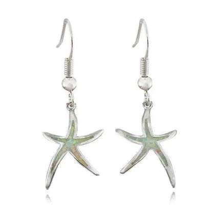 Boucles d'oreilles en opale | Or blanc
