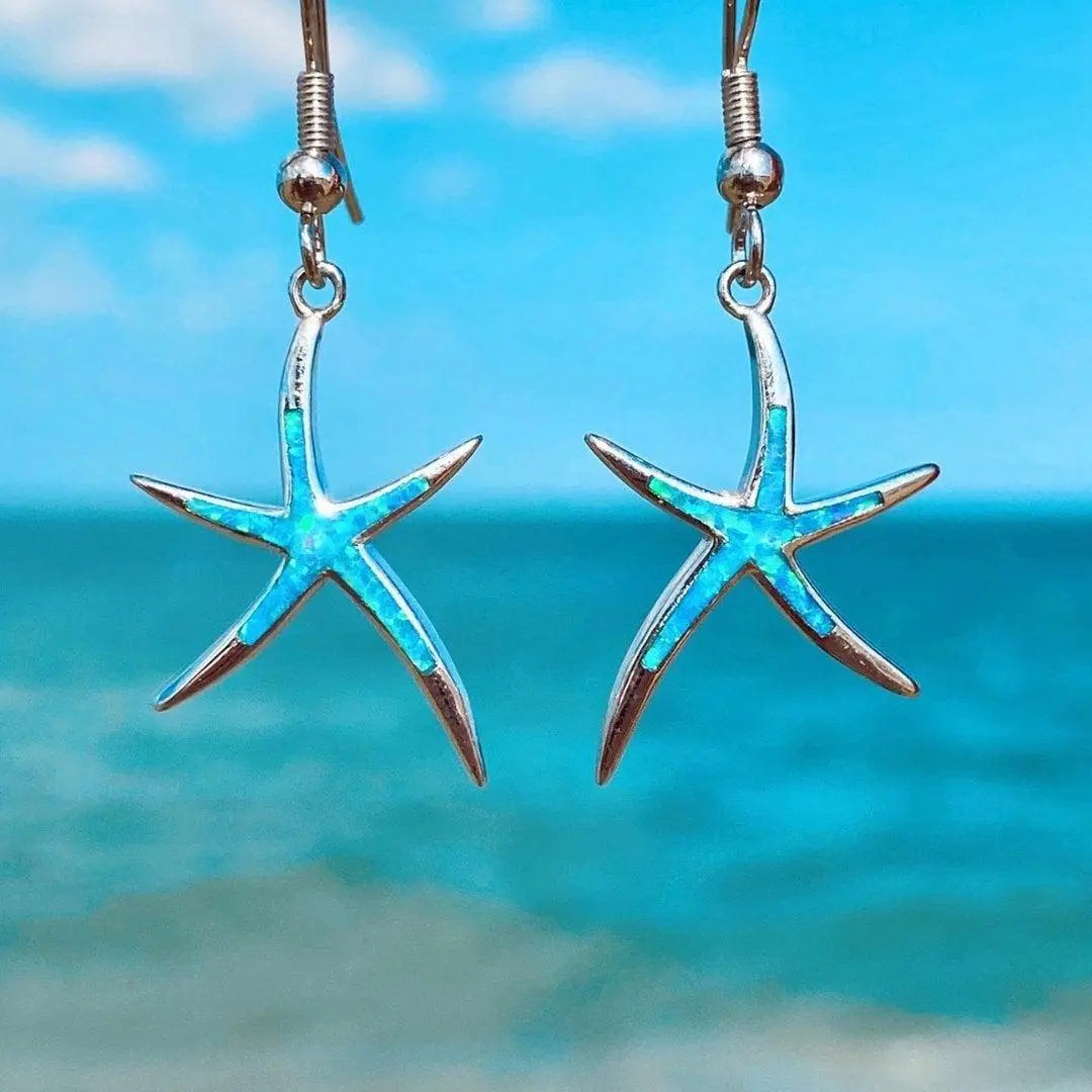 Boucles d'oreilles en opale | Or blanc
