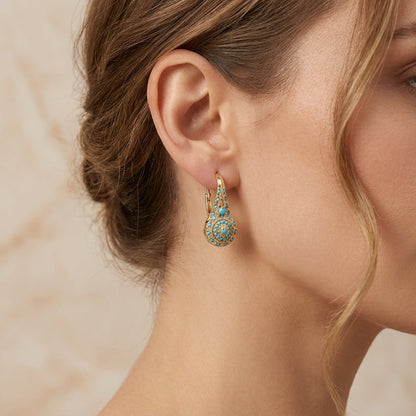 Boucles d'oreilles avec turquoise | Or