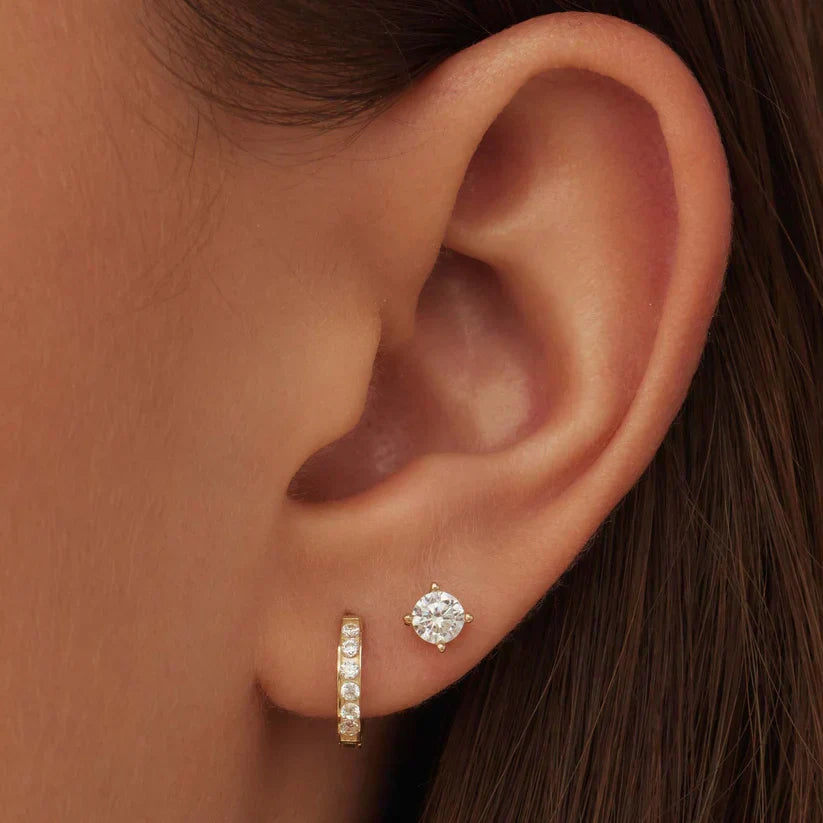 Boucles d'oreilles en pierre Dara brillante | Or