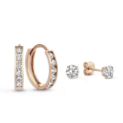 Boucles d'oreilles en pierre Dara brillante | Or blanc