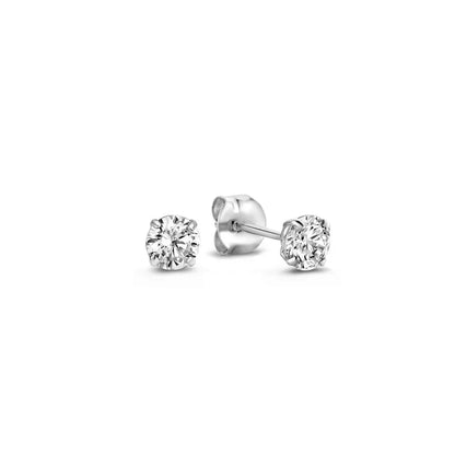 Boucles d'oreilles en pierre Dara brillante | Or blanc