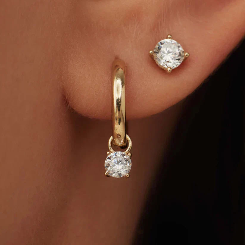 Boucles d'oreilles en pierre larmes de lune | Or