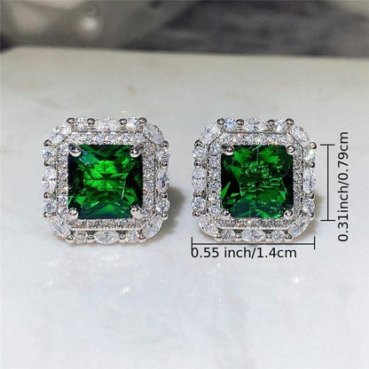 Boucles d'oreilles à brillants et émeraude | Or