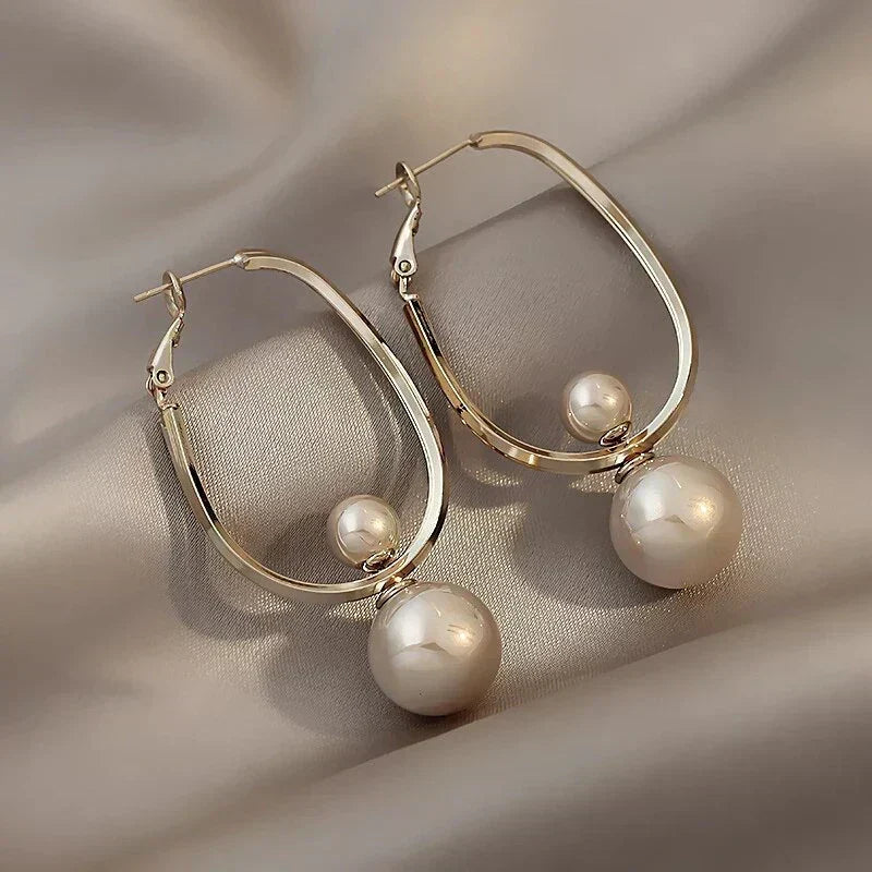Boucles d'oreilles fascinantes avec perles | Or