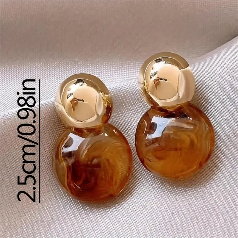 Boucles d'oreilles pendantes Aurélie Amber | Or