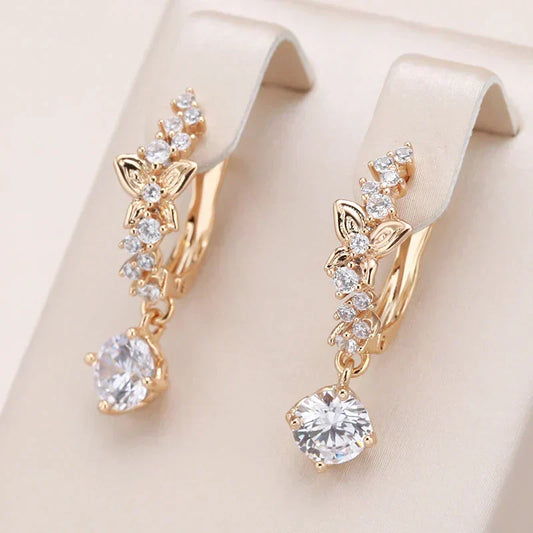 Boucles d'oreilles pendantes à brillants | Or