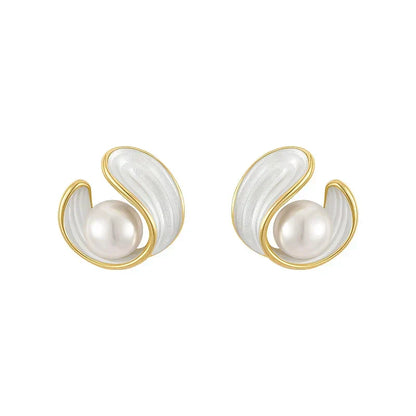 Boucles d'oreilles pendantes luxueuses en opale blanche et perles | Or