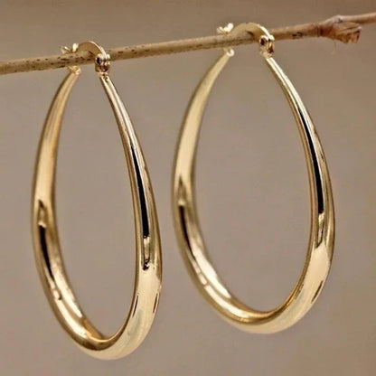 Boucles d'oreilles rétro en forme d'anneau | Or