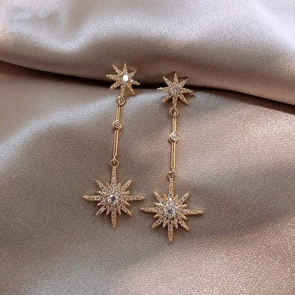 Boucles d'oreilles vintage avec étoile en cristal | Or