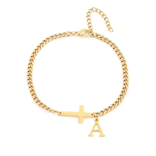 Bracelet croisé initial | Or