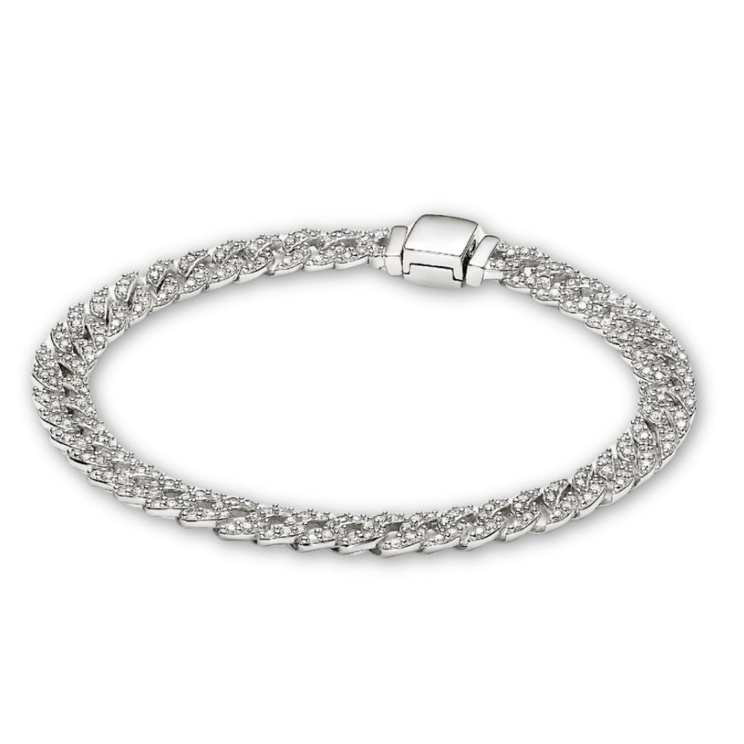 Bracelet cubain pave | Or