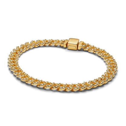 Bracelet cubain pave | Or