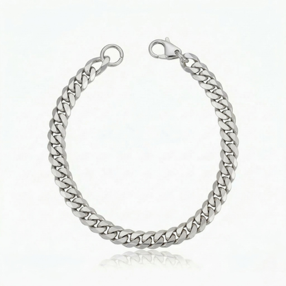 Bracelet cubain | Or blanc