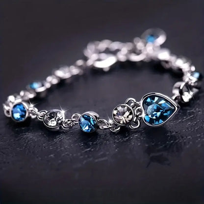 Bracelet éclat cœur océan | Or blanc