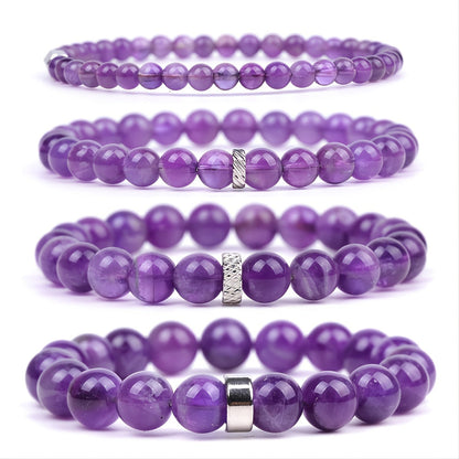 Bracelet « Sandales » avec améthyste | Or