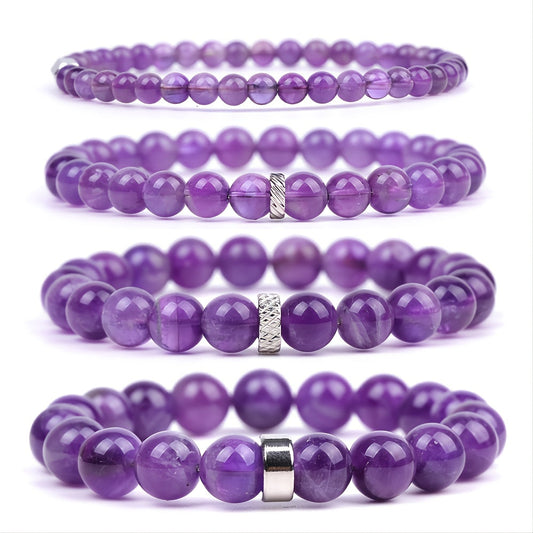 Bracelet « Sandales » avec améthyste | Or