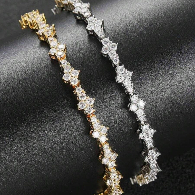 Bracelet tennis classique en grappe | Or