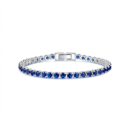 Bracelet tennis en saphir | Or blanc