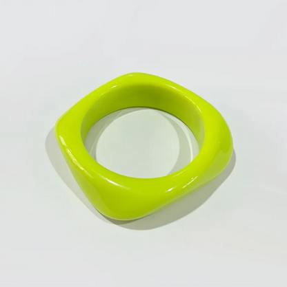 Bracelet carré coloré en acrylique | Or