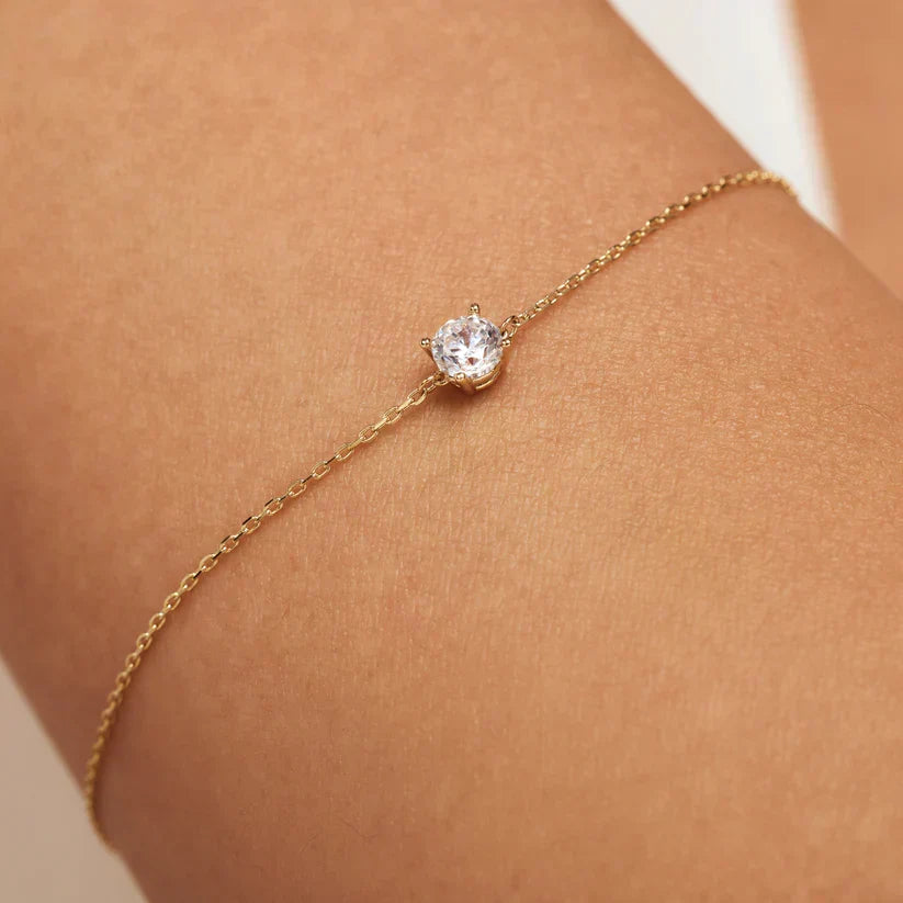 Bracelet en pierre moissanite Cléa | Or