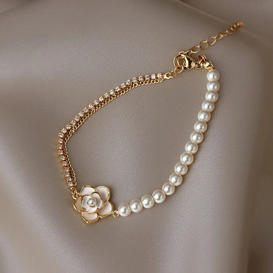 Bracelet victorien avec fleurs, marguerites et or | Or