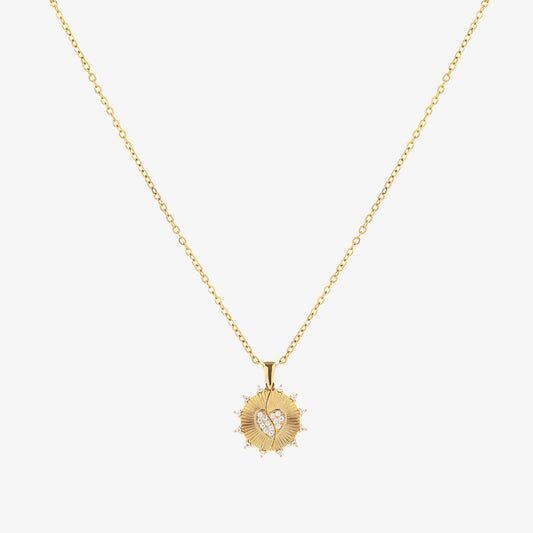 Collier amour rayons de soleil | Or