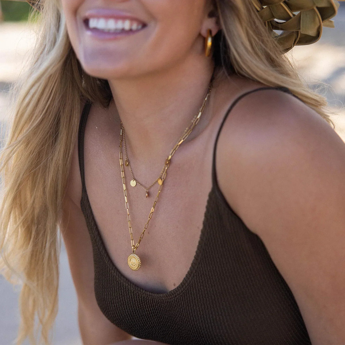 Collier Bouddha coloré | Or blanc