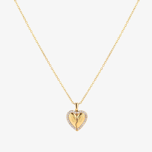 Collier cœur papillon | Or