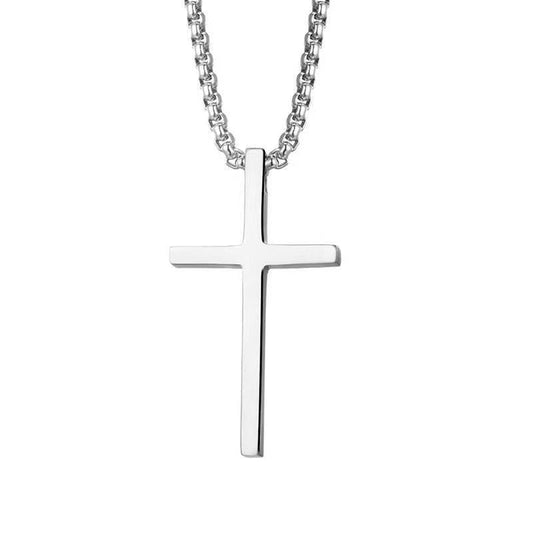 Collier croix avec monture | Or blanc
